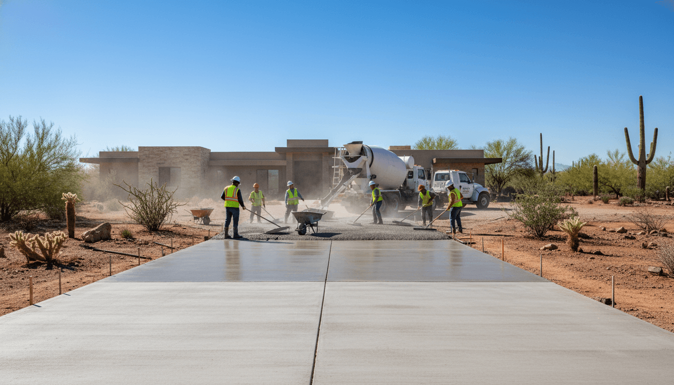 Professional concrete driveway installation in Arizona
