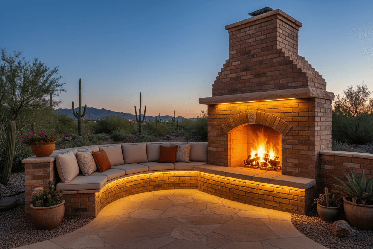 Custom Outdoor Fireplace