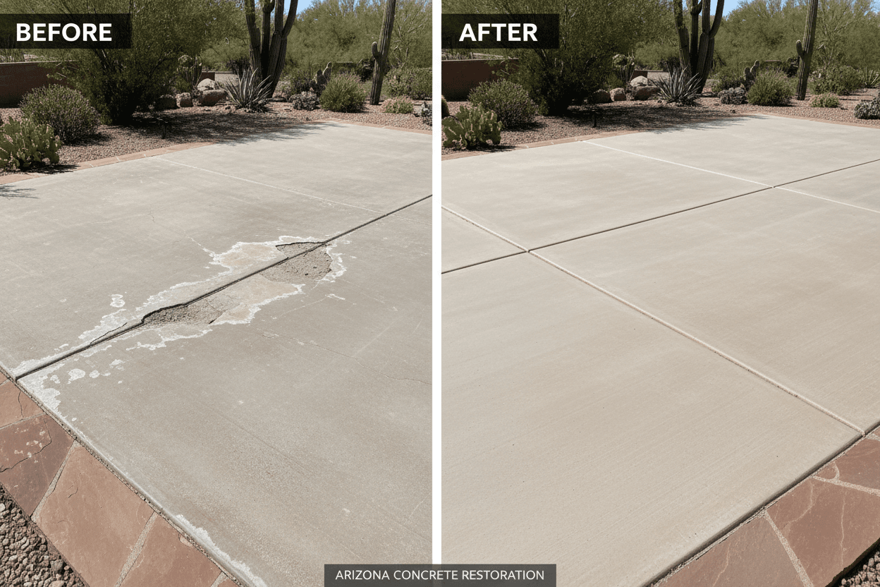 Concrete repair in progress